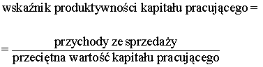 Wskaźnik produktywności kapitału pracującego